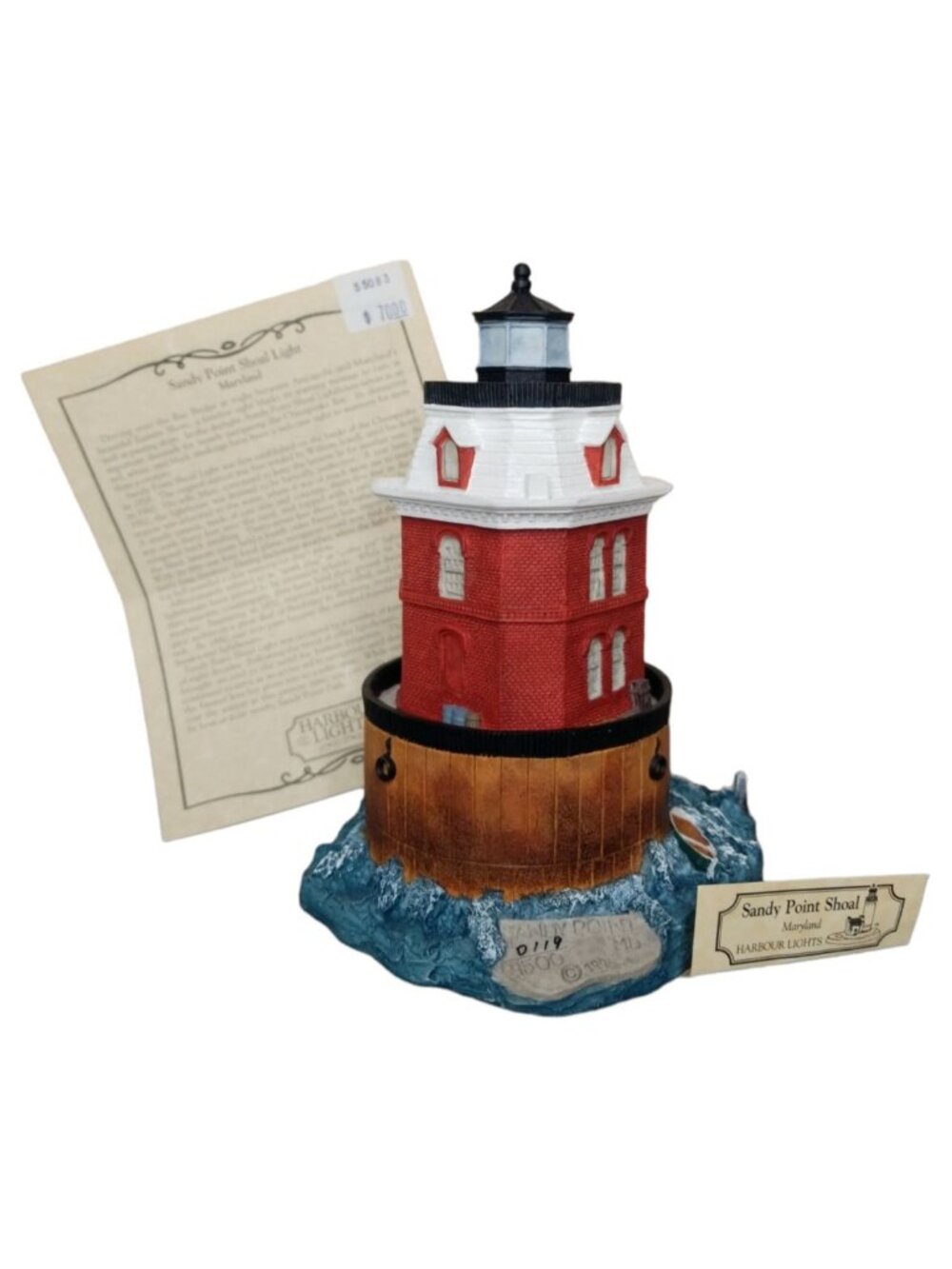 Harbour Lights Sandy Point MD HL 167 1995 119/9500 COA ID Card Lighthouse Nautic